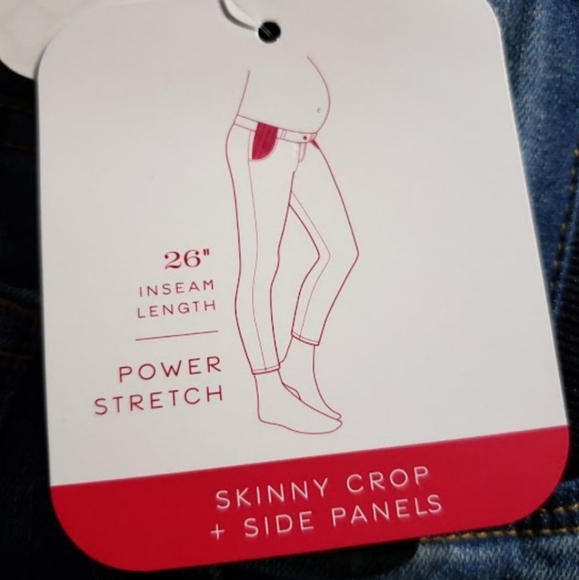 🆕️Maternity Inset Side Panel Skinny Crop Jeans- 00/24 in Medium Blue - Picture 3 of 4